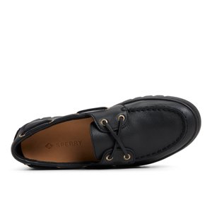 未使用級☆SPERRY TOP-SIDER レザーモカシン 撥水 ブラック Minnowfish_wm Black Women's Leather | Sperry US